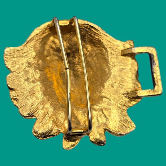 Retro Gold Tone 2-Piece Roaring Lion Head Metal Belt Buckle Vintage Collectable main image 14